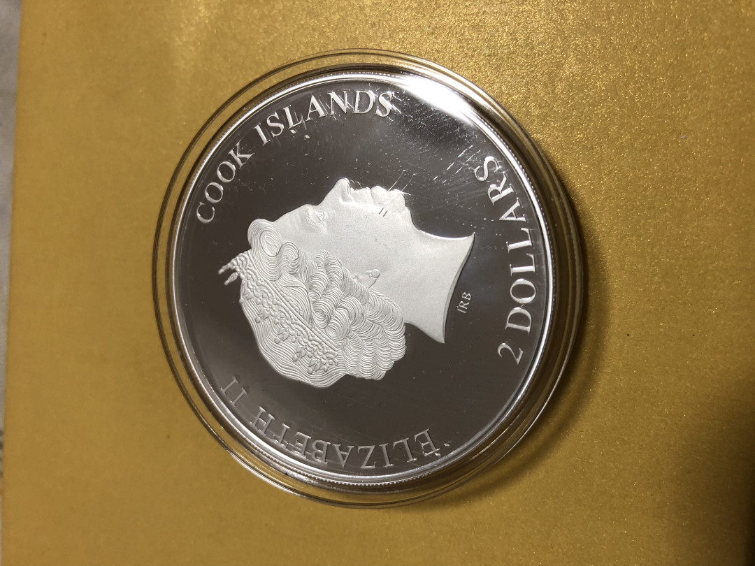 CSIS-GREAT评级精品钱币拍卖第二十期 库克2016年折纸艺术系列首枚花卉精制镶嵌手工纸卷花纪念银币
