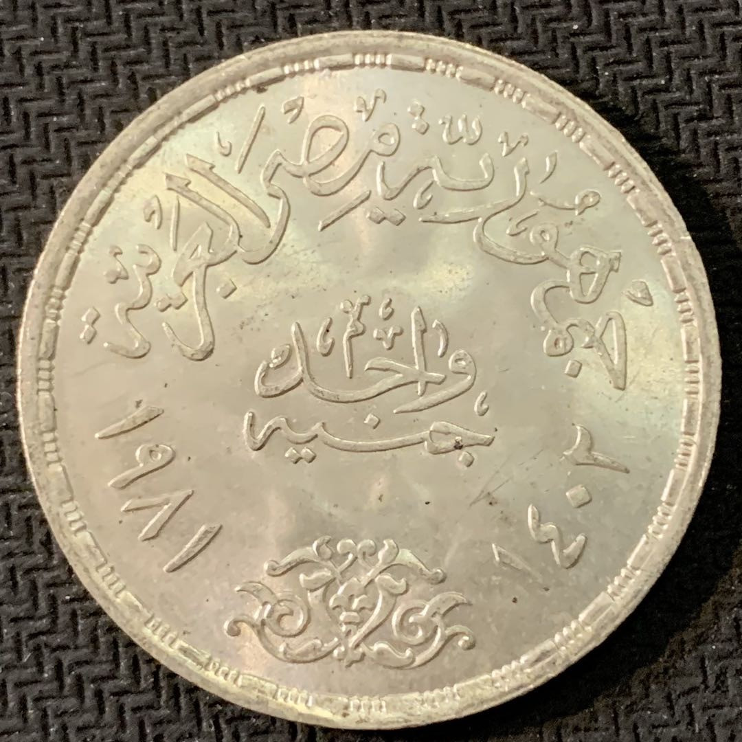 紫瑗钱币—微拍第17期  埃及 1981年 工业化 改革 1磅 BU 15克 0.72银