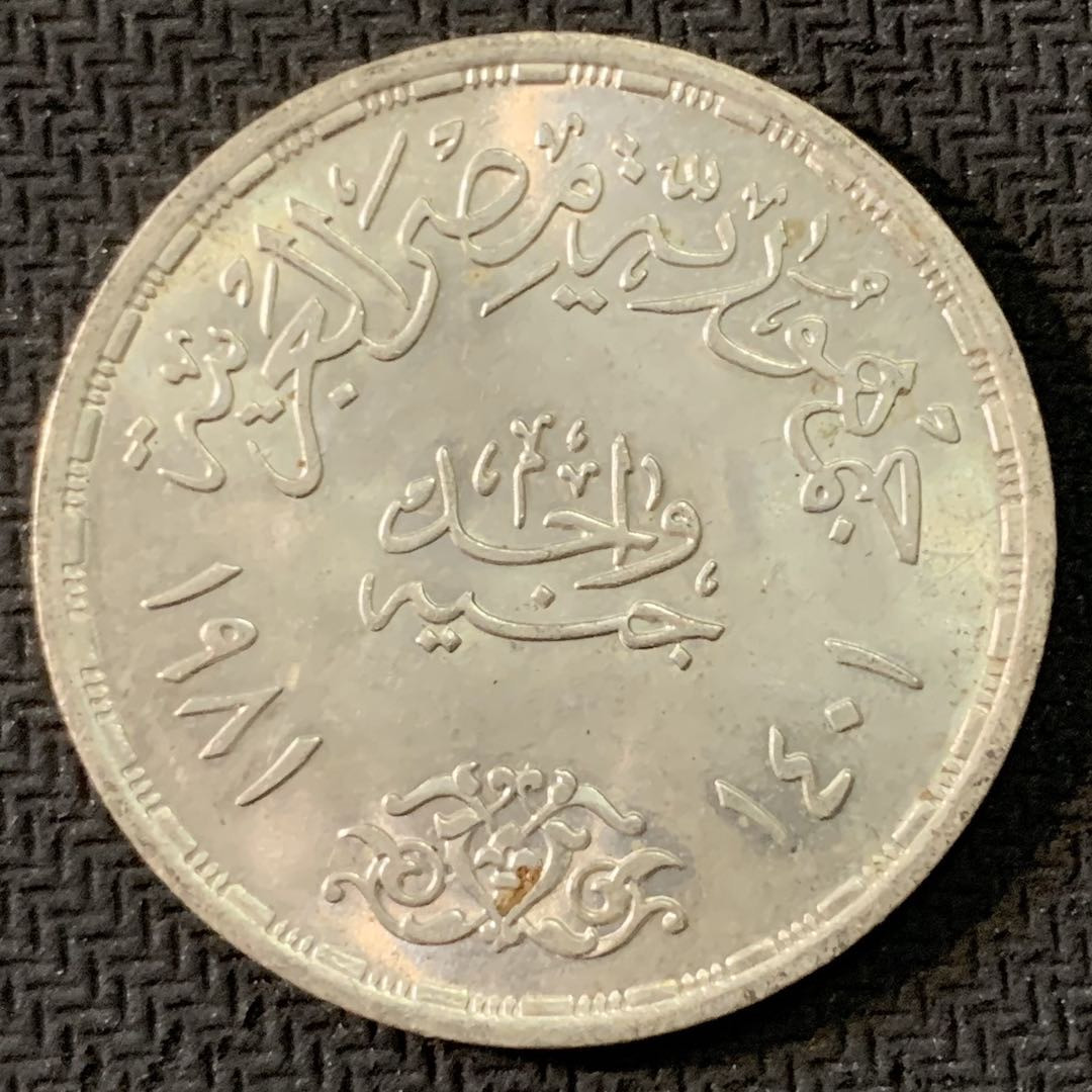 紫瑗钱币—微拍第17期  埃及 1981年 世界粮食日 FAO 1磅 BU 15克 0.72银