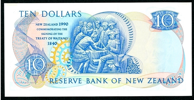 【收藏联盟】第116期拍卖——格拉斯哥大学的荣光 【一组2张】新西兰 1990年10元《怀唐伊条约签署150周年》纪念钞库克船长水印&巴哈马经典彩背 1974年1元 UNC