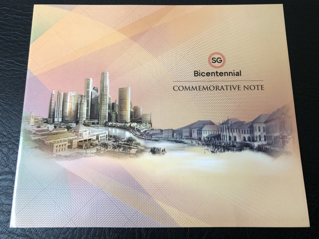 《外钞收藏家》第七十五期拍卖目录 新加坡2019年最新发行的纪念钞20坡币 全新unc带册子