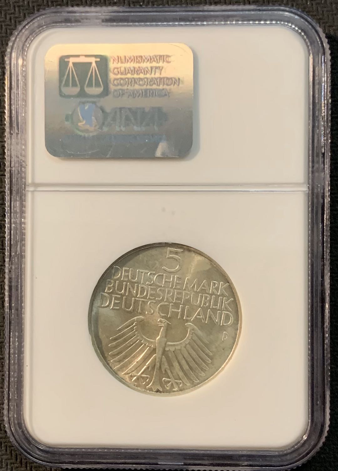 紫瑗钱币—微拍第20期 德国专场 德国 1952年 纽伦堡博物馆 5马克 NGC MS64 总筋