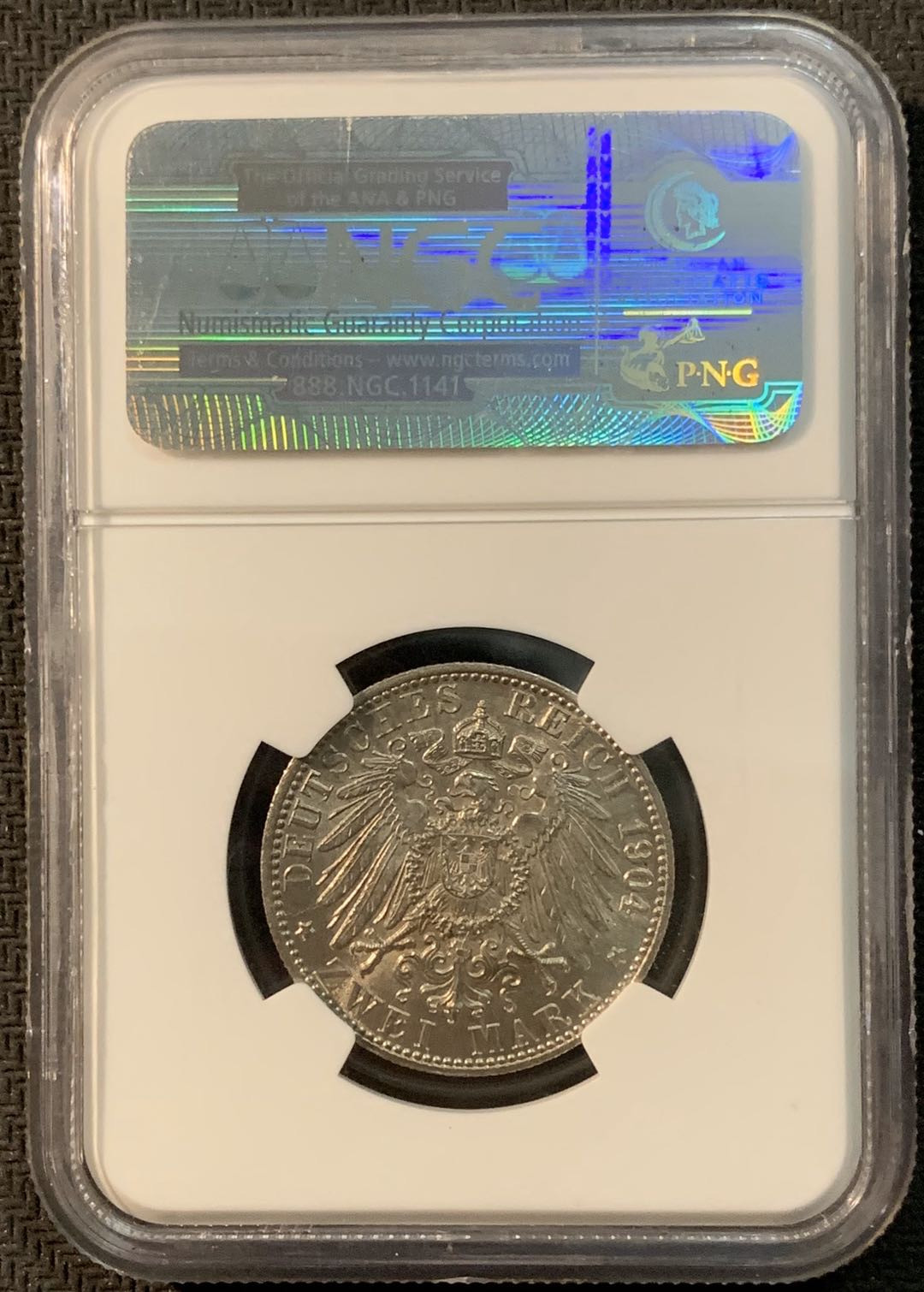 紫瑗钱币—微拍第20期 德国专场 德国 不莱梅 1904年 2马克 NGC MS65