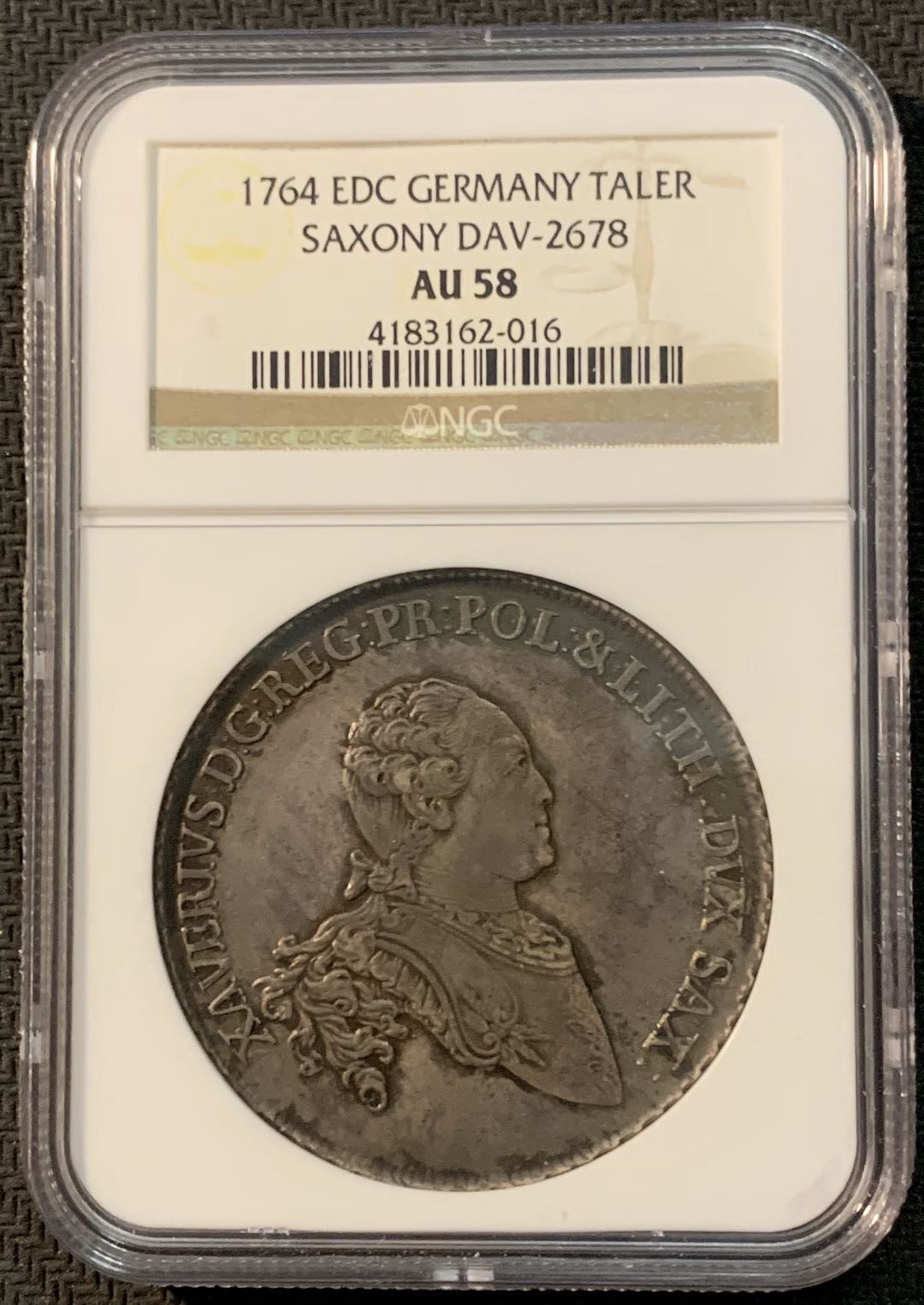 紫瑗钱币—微拍第20期 德国专场 德国 萨克森 1764年 泰勒 NGC AU58