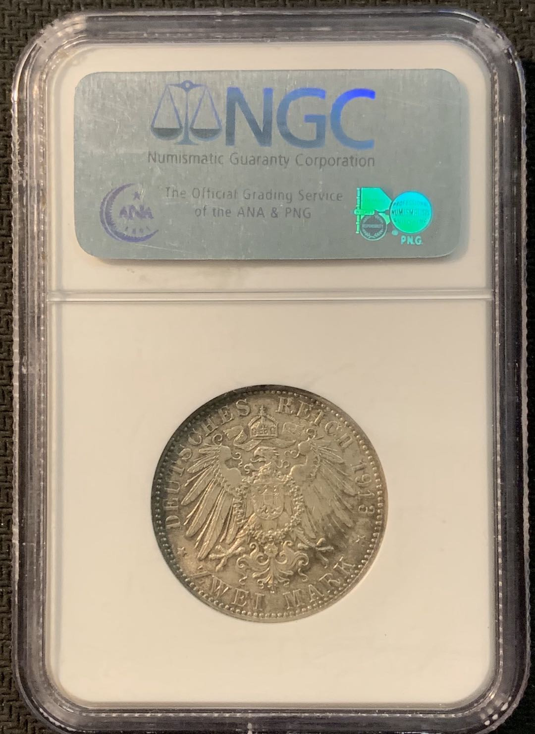 紫瑗钱币—微拍第20期 德国专场 德国 汉堡 1913年 2马克 NGC MS64