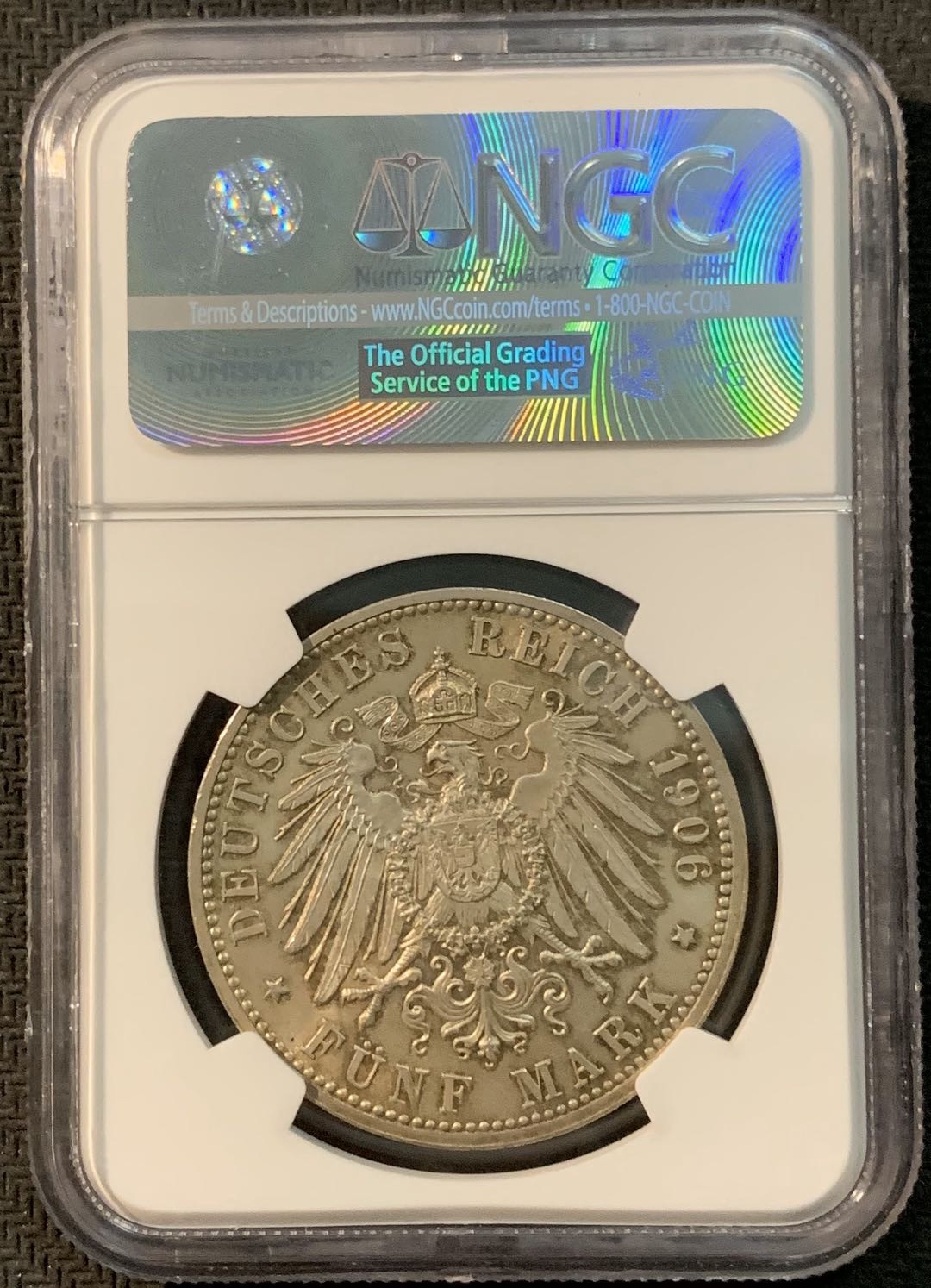 紫瑗钱币—微拍第20期 德国专场 德国 巴登 1906年 婚礼 5马克 NGC MS63