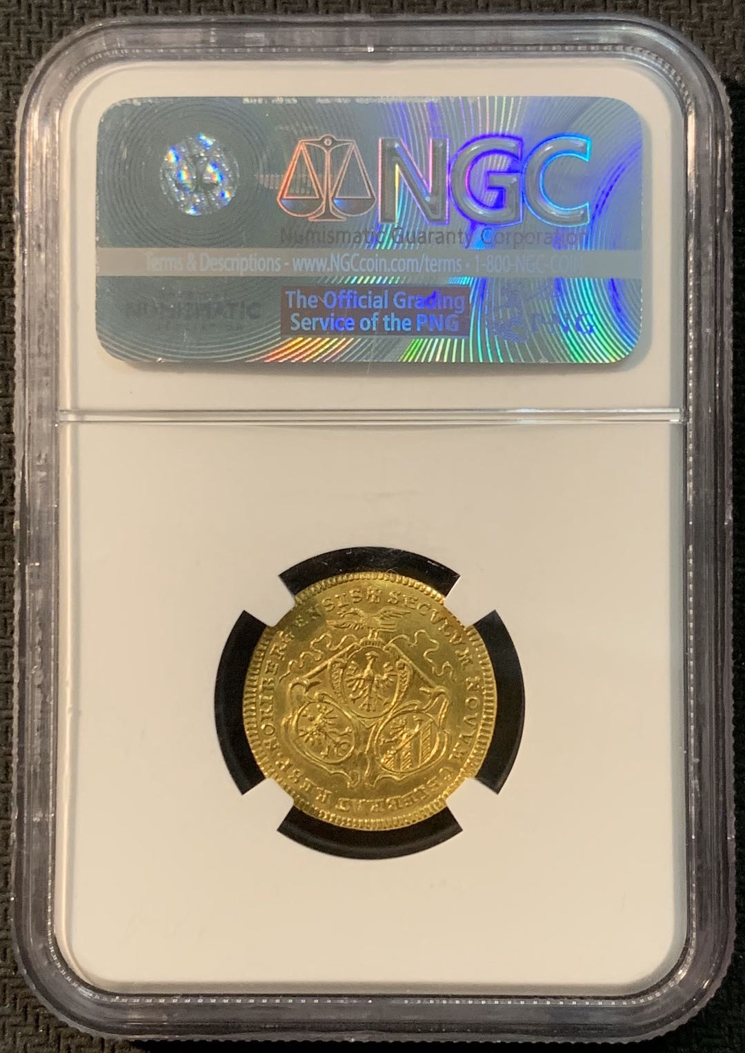 紫瑗钱币—微拍第20期 德国专场 德国 纽伦堡 1700年 绵阳 1杜卡特 NGC AU Detail