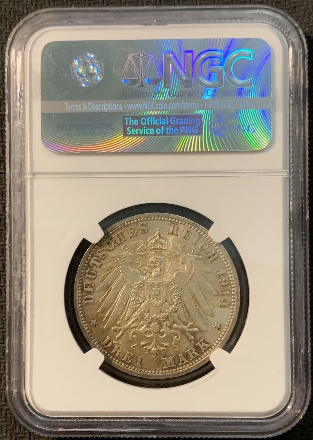 紫瑗钱币—微拍第20期 德国专场 德国 安哈特 1914年 银婚纪念 3马克 NGC MS63