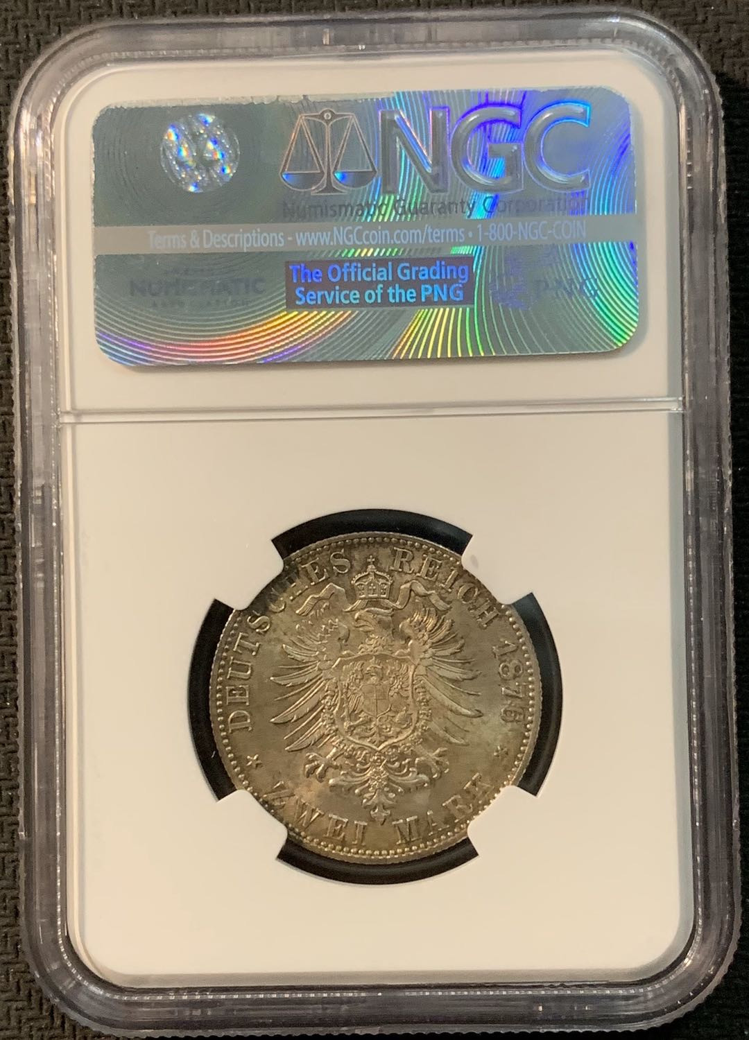 紫瑗钱币—微拍第20期 德国专场 德国 普鲁士 1876年 C版 威廉一世 2马克 NGC MS64