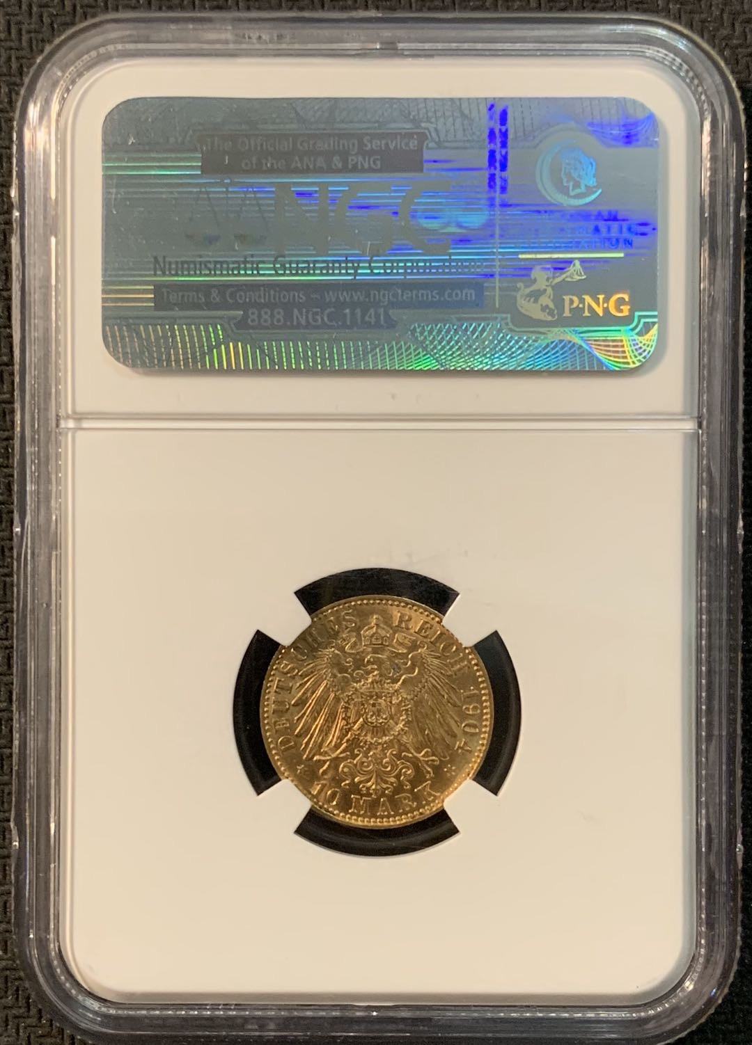 紫瑗钱币—微拍第20期 德国专场 德国 萨克森 1904年 10马克 金币 NGC AU58