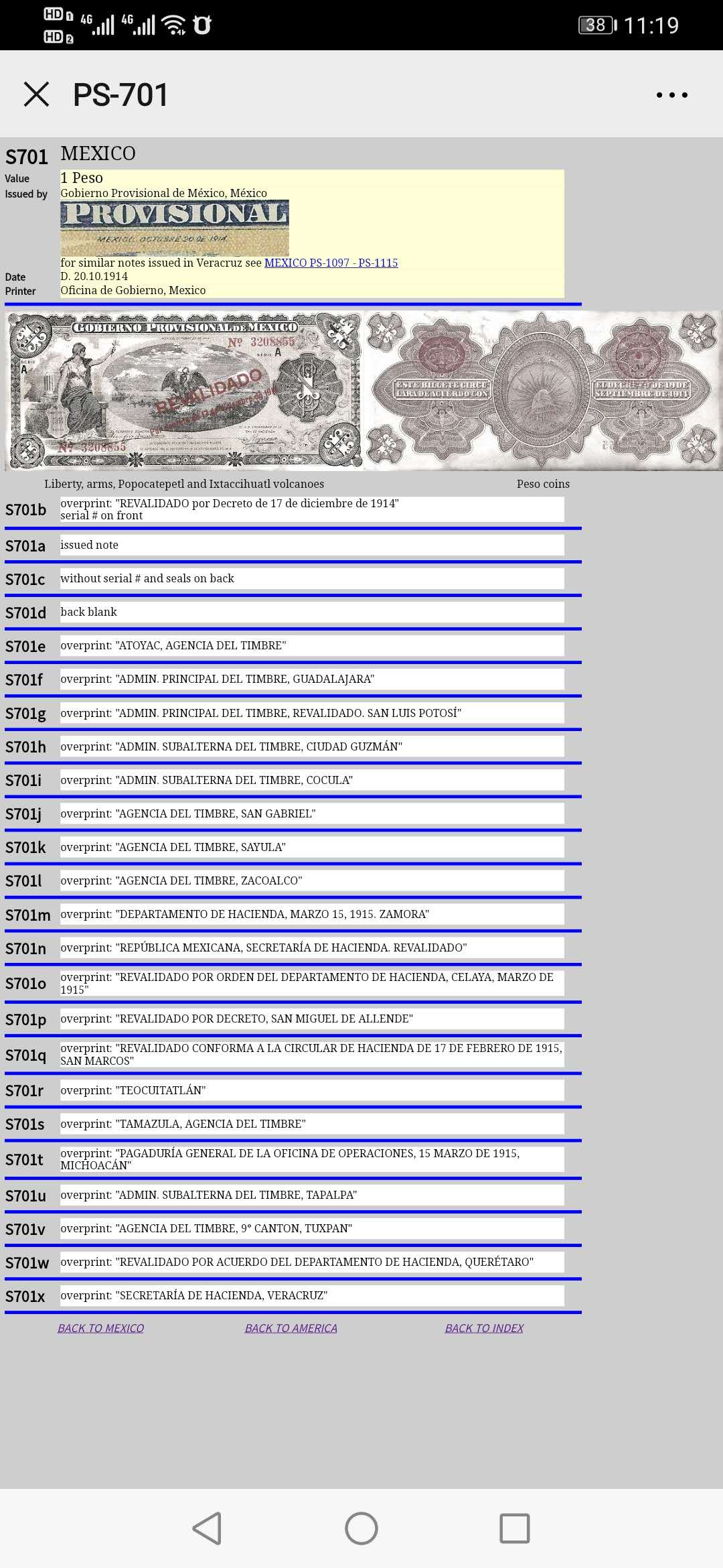 【鲸贝乐淘】千字文·第“周发殷汤”号拍卖 【墨西哥】1914年1元，老精稀品相很好，没有折痕，角有小钝，背面有红戳