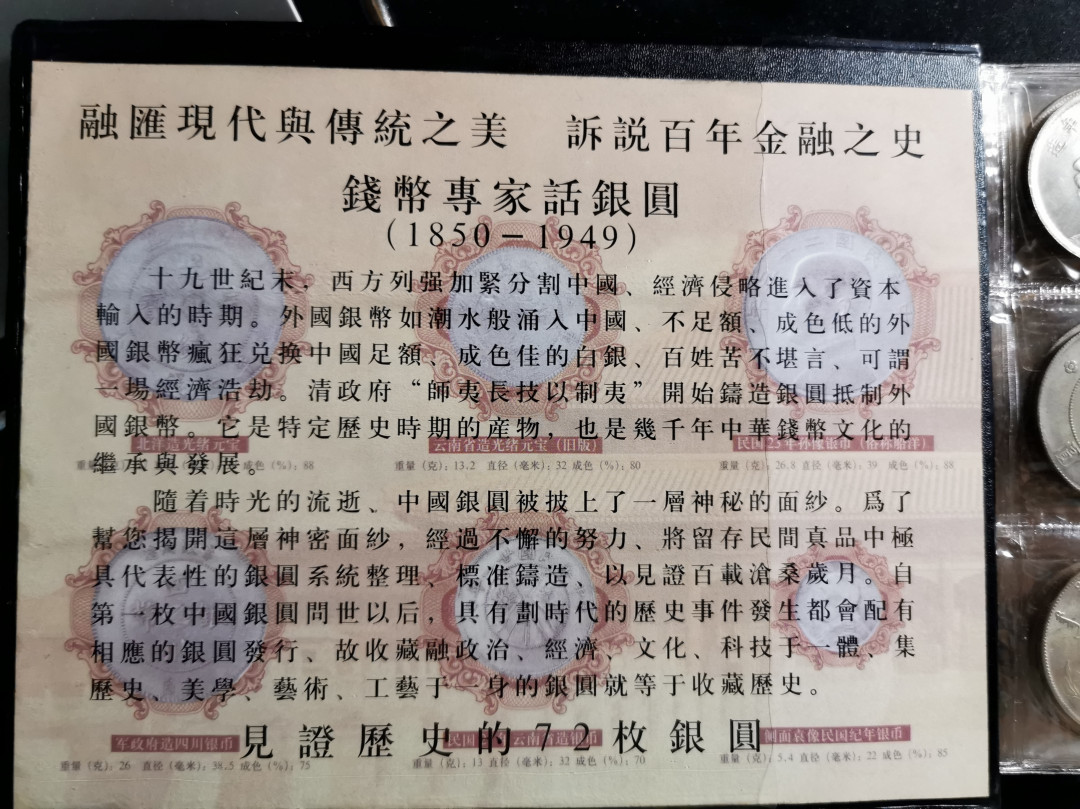 【鲸贝乐淘】千字文·第“垂拱平章”号拍卖 【标准高仿银元】72枚全册，百年中国银元，带盒带册带证，比书真实，72枚各不相同，是观赏把玩甄别的不错选择，虽然真实但不要拿出来骗人，10品