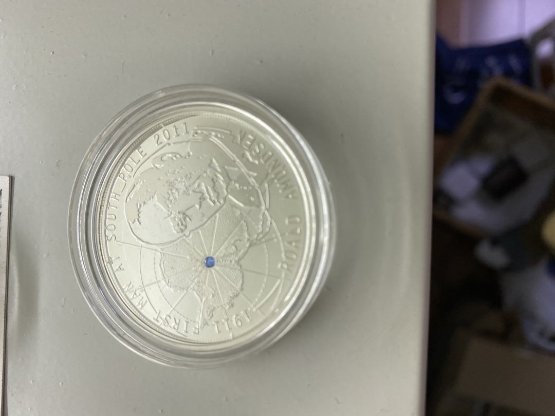 CSIS-GREAT评级精品钱币拍卖第二十三期 托克劳2011年首支到达南极探险队罗尔德亚孟森精制镶嵌纪念银币