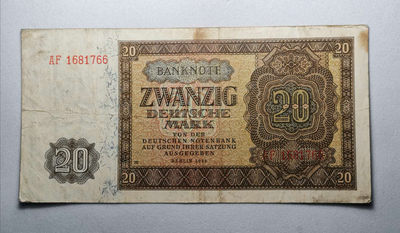 2020“爱你爱你”第一期～旧时纸币 - 1948年20马克