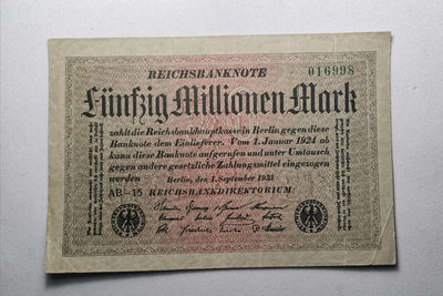 2020“爱你爱你”第一期～旧时纸币 - 1923年，五千万马克，纸币