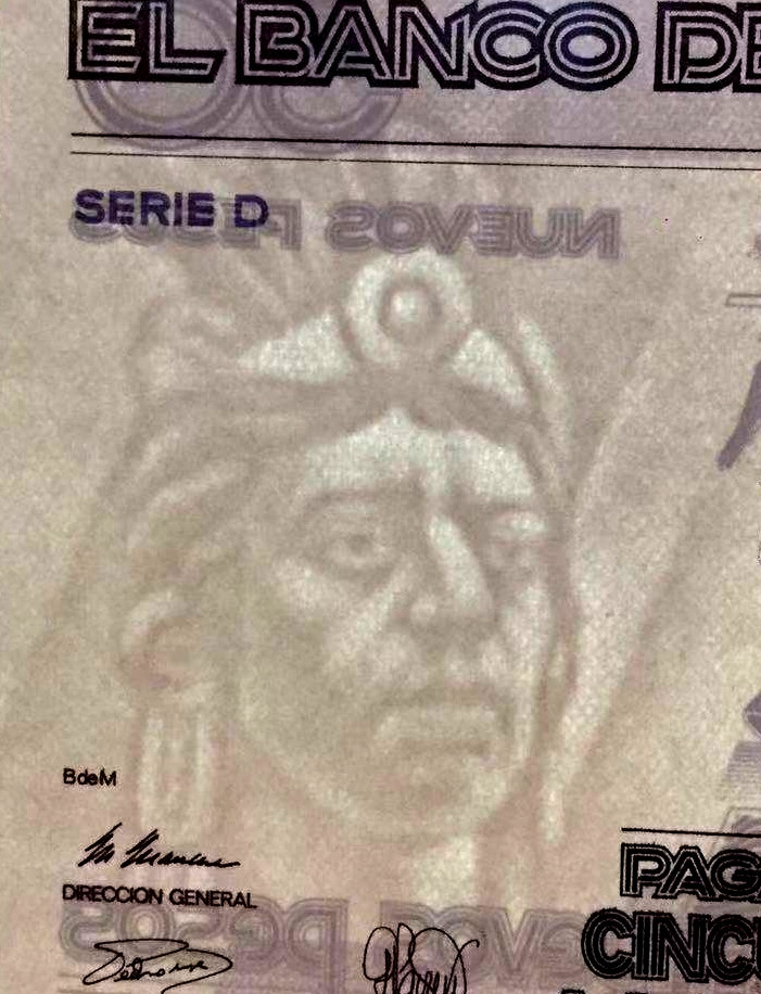 【收藏联盟】第118期拍卖——英伦三岛 【一组4张&首发全同号004100】墨西哥1992年 10-20-50-100比索）全套 全新UNC（100比索有个角有轻微软折）