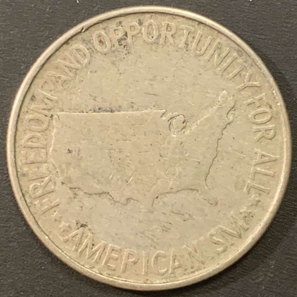 紫瑗钱币—微拍第21期  美国 1952年 布克华盛顿和乔治华盛顿 50美分 纪念银币 12.5克 0.9银