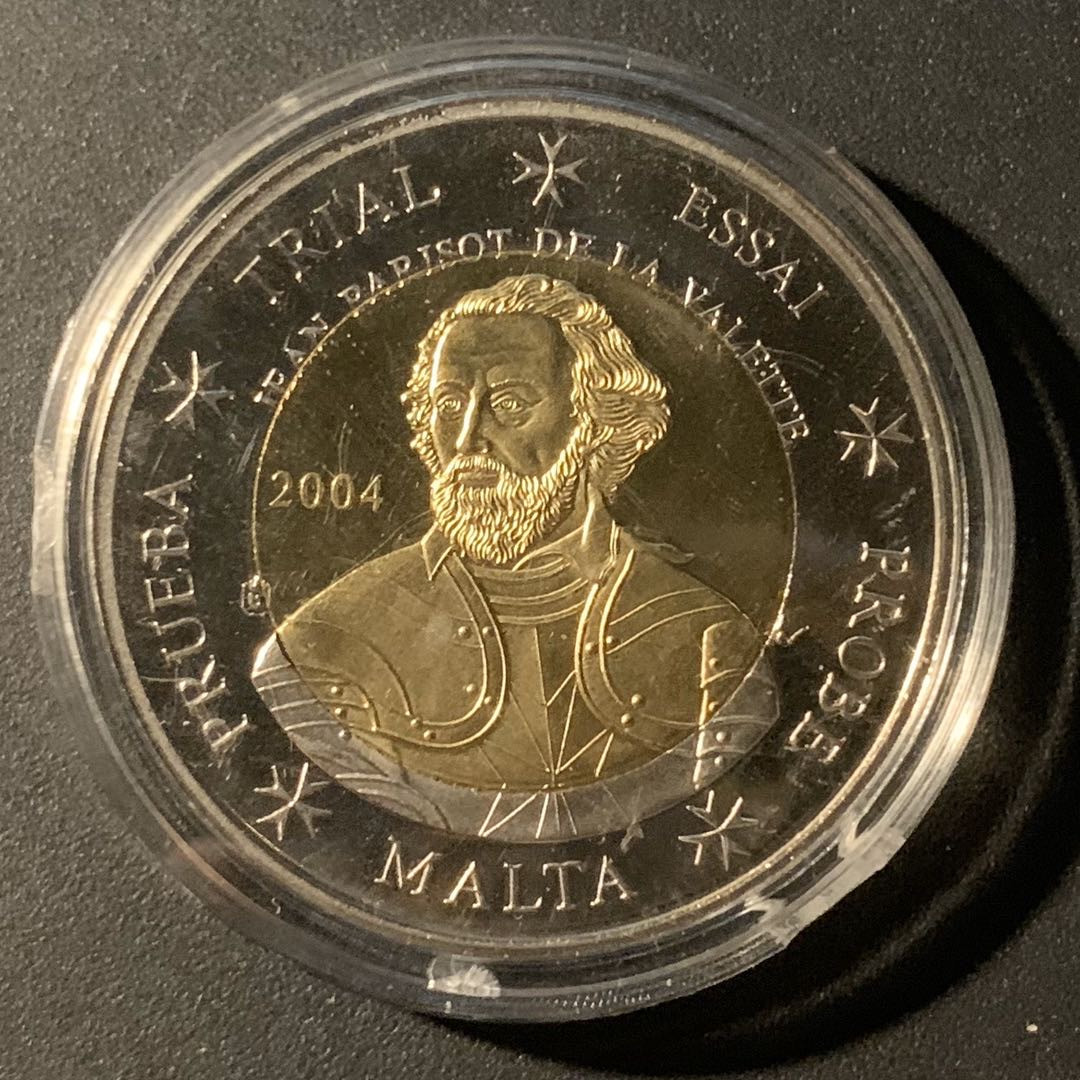 紫瑗钱币—微拍第21期  马耳他 2004年 2欧元 样币 克朗型 双色币