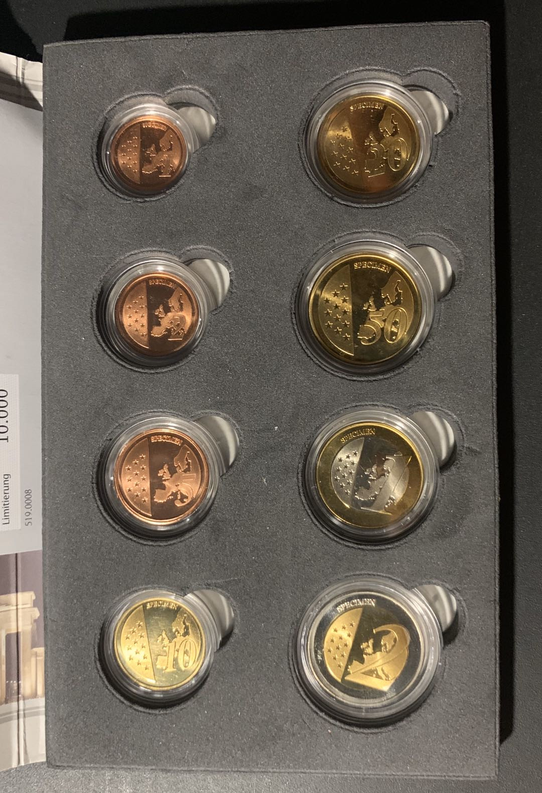 紫瑗钱币—微拍第21期  梵蒂冈 2009年 欧元样币 8枚全套 带盒证书