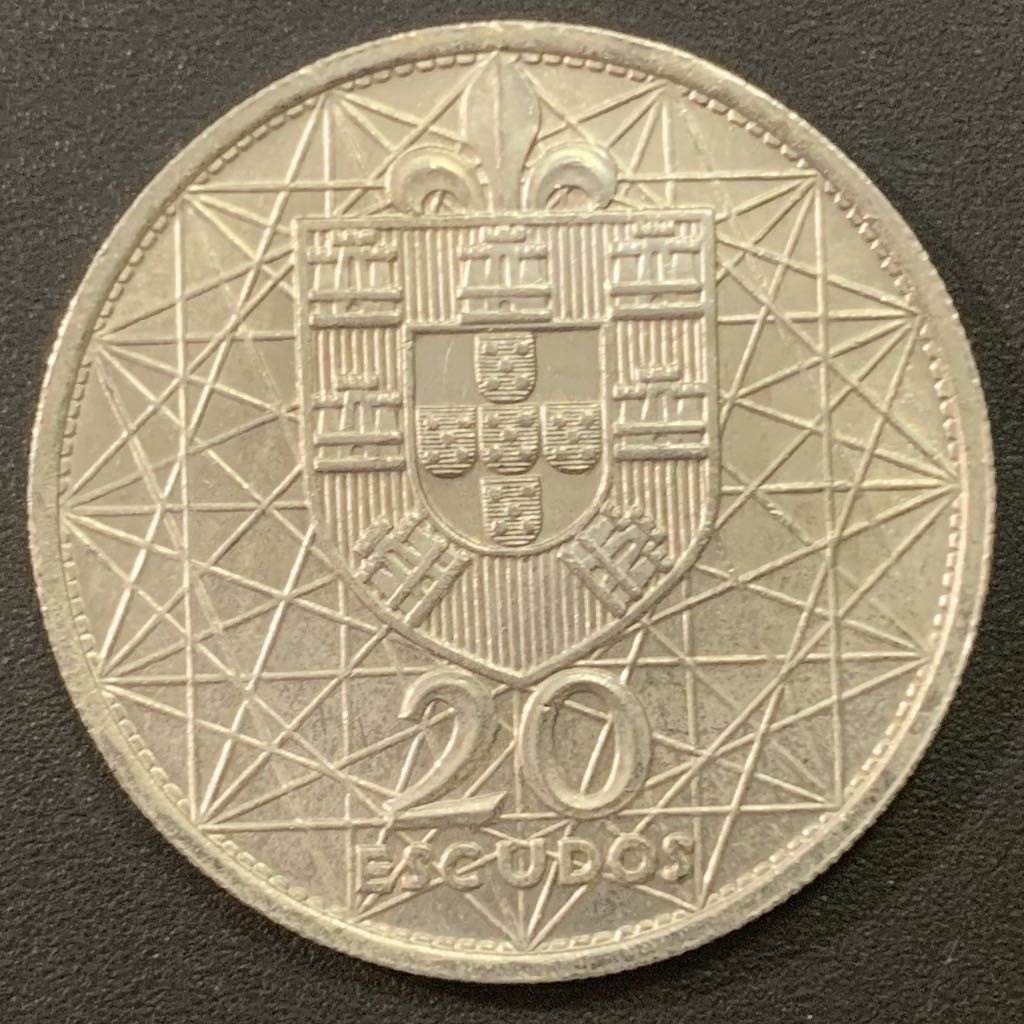 紫瑗钱币—微拍第21期  葡萄牙 1966年  里斯本大桥 20埃斯库多 10克 0.65银