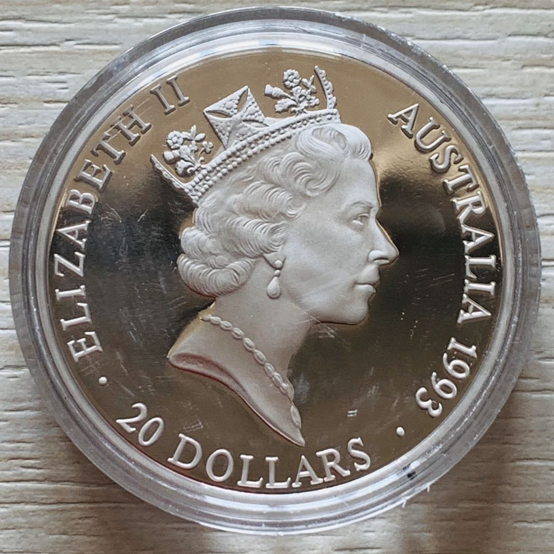 紫瑗钱币—微拍第21期  澳大利亚 1993年 奥运百年 20元 33.62克 0.925银 精制