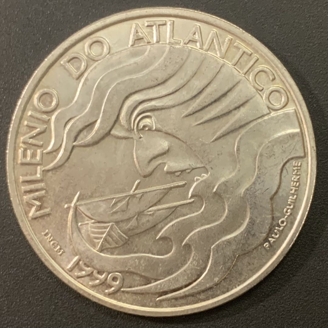 紫瑗钱币—微拍第21期  葡萄牙 1999年 大西洋航行千年 1000埃斯库多  27克 0.5银