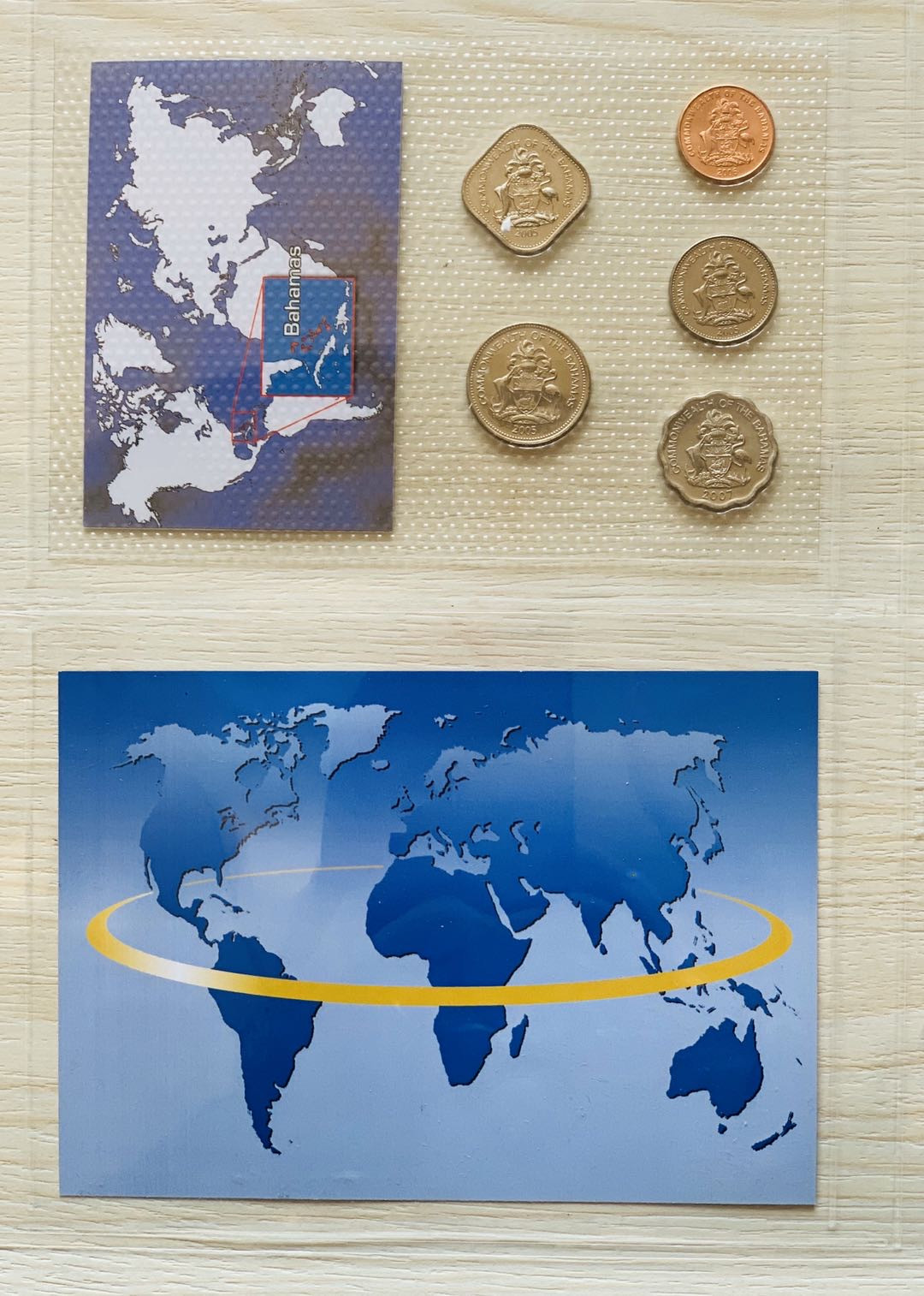 紫瑗钱币—微拍第21期  巴哈马群岛  流通币 5枚套 带德国说明书