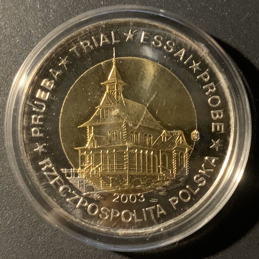 紫瑗钱币—微拍第21期  波兰 2003年 2欧元 样币 克朗型 双色币