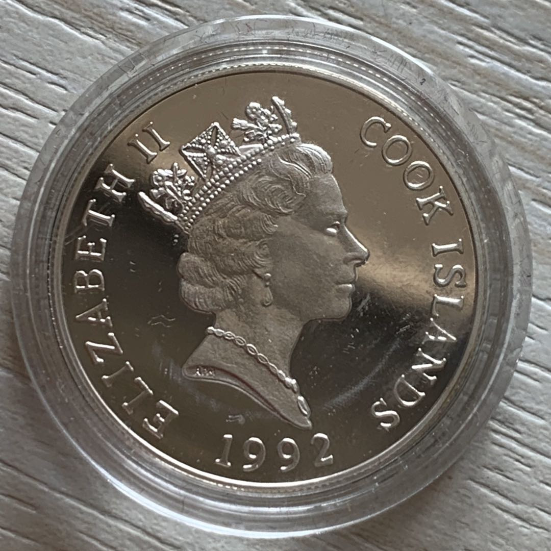 紫瑗钱币—微拍第21期  库克群岛 1992年 叛舰喋血记 5元  10克 0.5银 精制