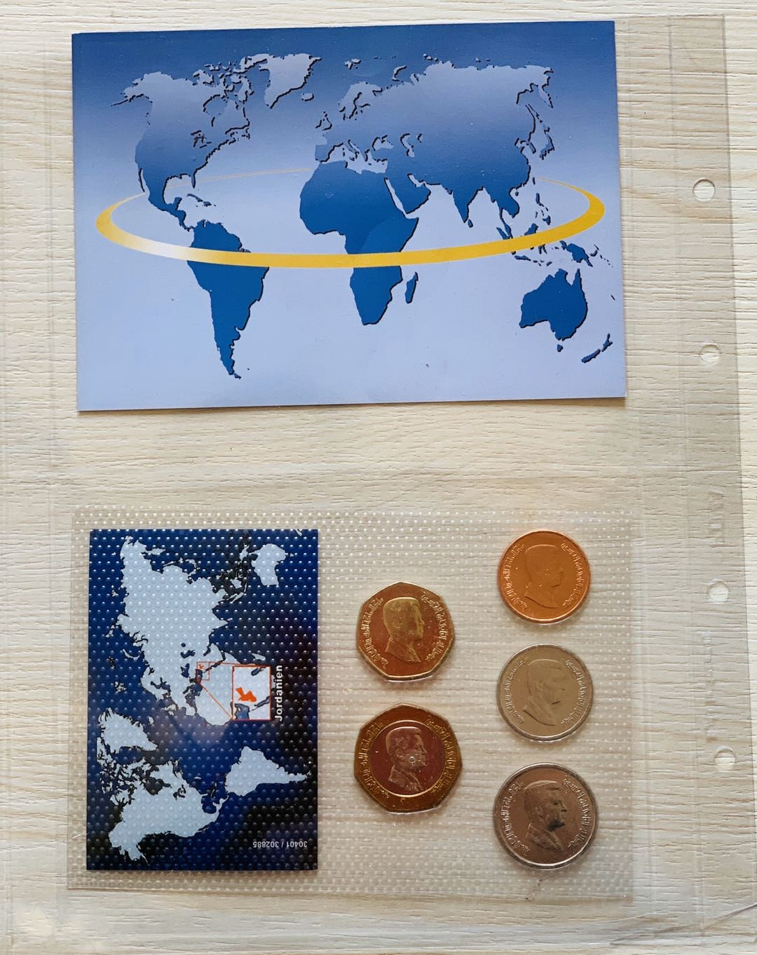 紫瑗钱币—微拍第21期  约旦 流通币 5枚套 带德国说明书