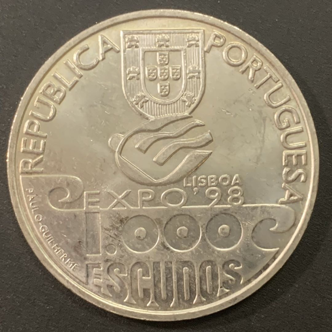 紫瑗钱币—微拍第21期  葡萄牙 1999年 大西洋航行千年 1000埃斯库多  27克 0.5银