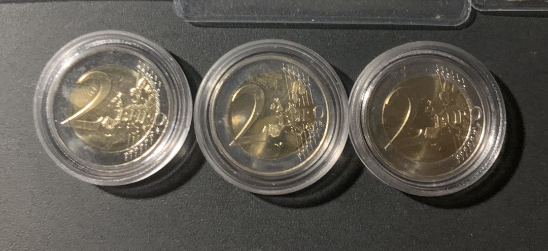 紫瑗钱币—微拍第21期  德国 芬兰  2006 2007年 2欧元 彩色2欧元 纪念币 3枚一起 带证书
