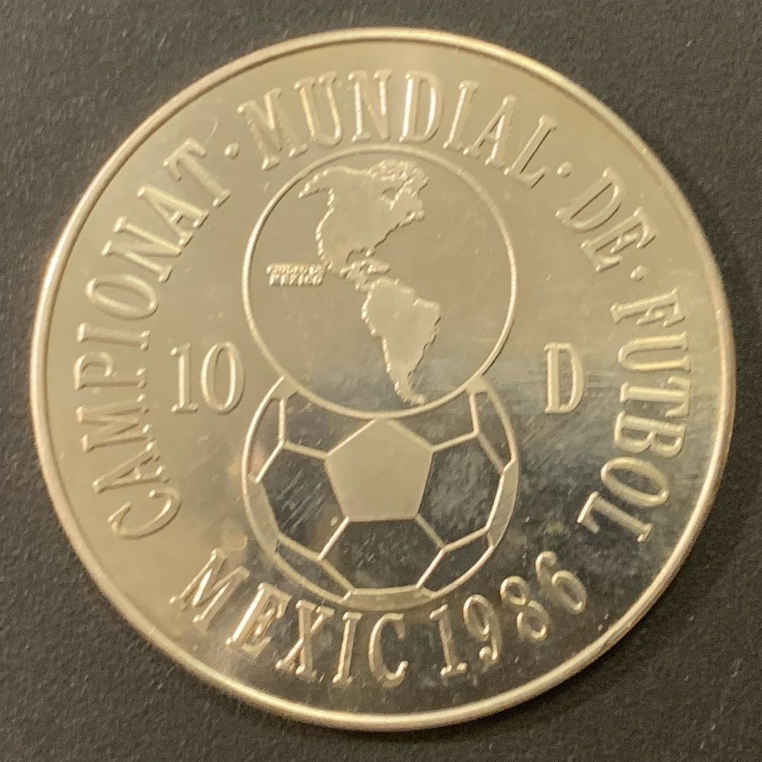 紫瑗钱币—微拍第21期  安道尔 1986年 墨西哥世界杯 10第纳尔 8克 0.9银