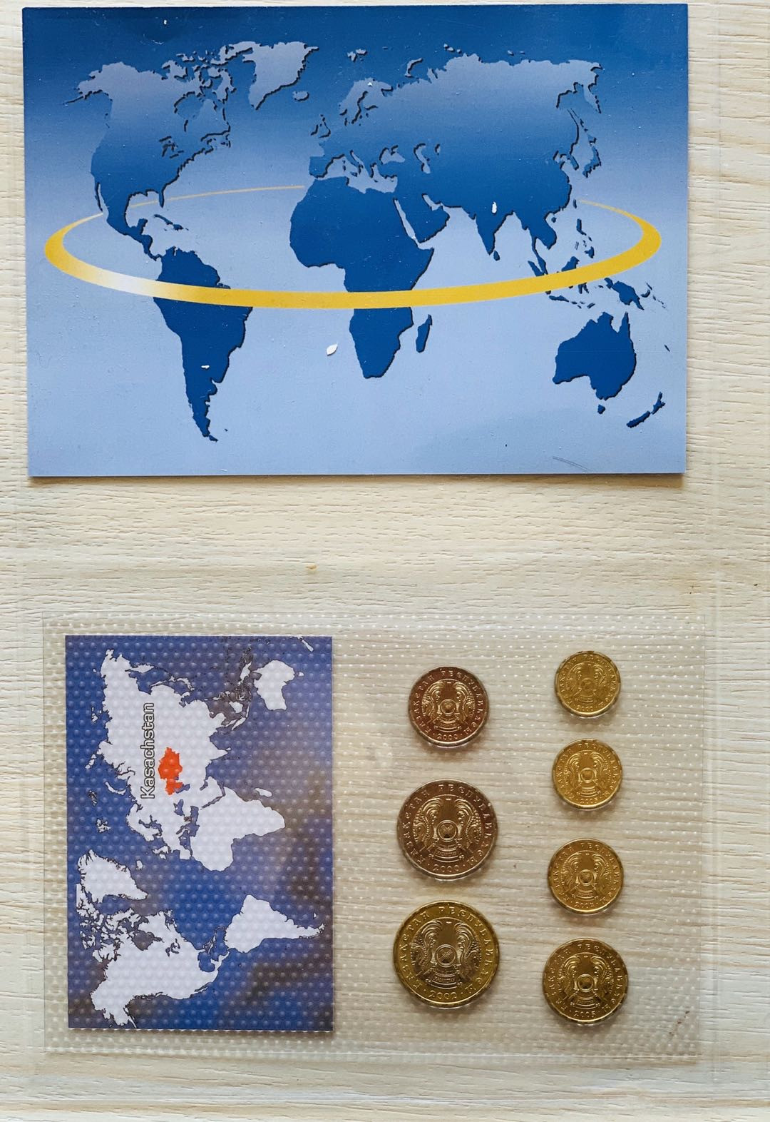 紫瑗钱币—微拍第21期  哈萨克斯坦 流通币 7枚套 带德国说明书