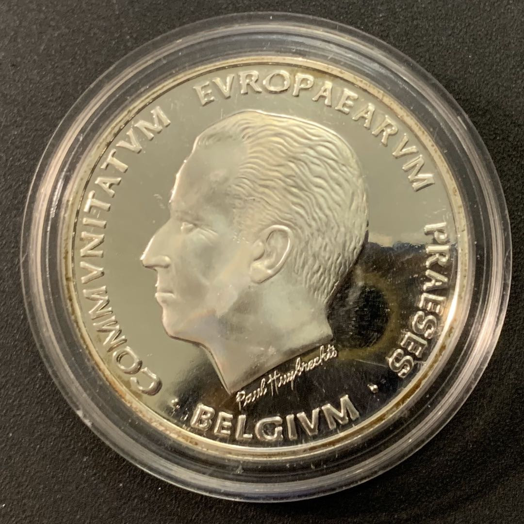 紫瑗钱币—微拍第22期 —外国现代银币场 比利时 1993年 杜博安国王 5埃局 22.85克 0.925银 精制