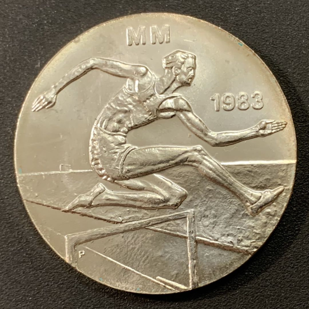 紫瑗钱币—微拍第22期 —外国现代银币场 芬兰 1983年 世界田径锦标赛 50马克 22克 0.5银