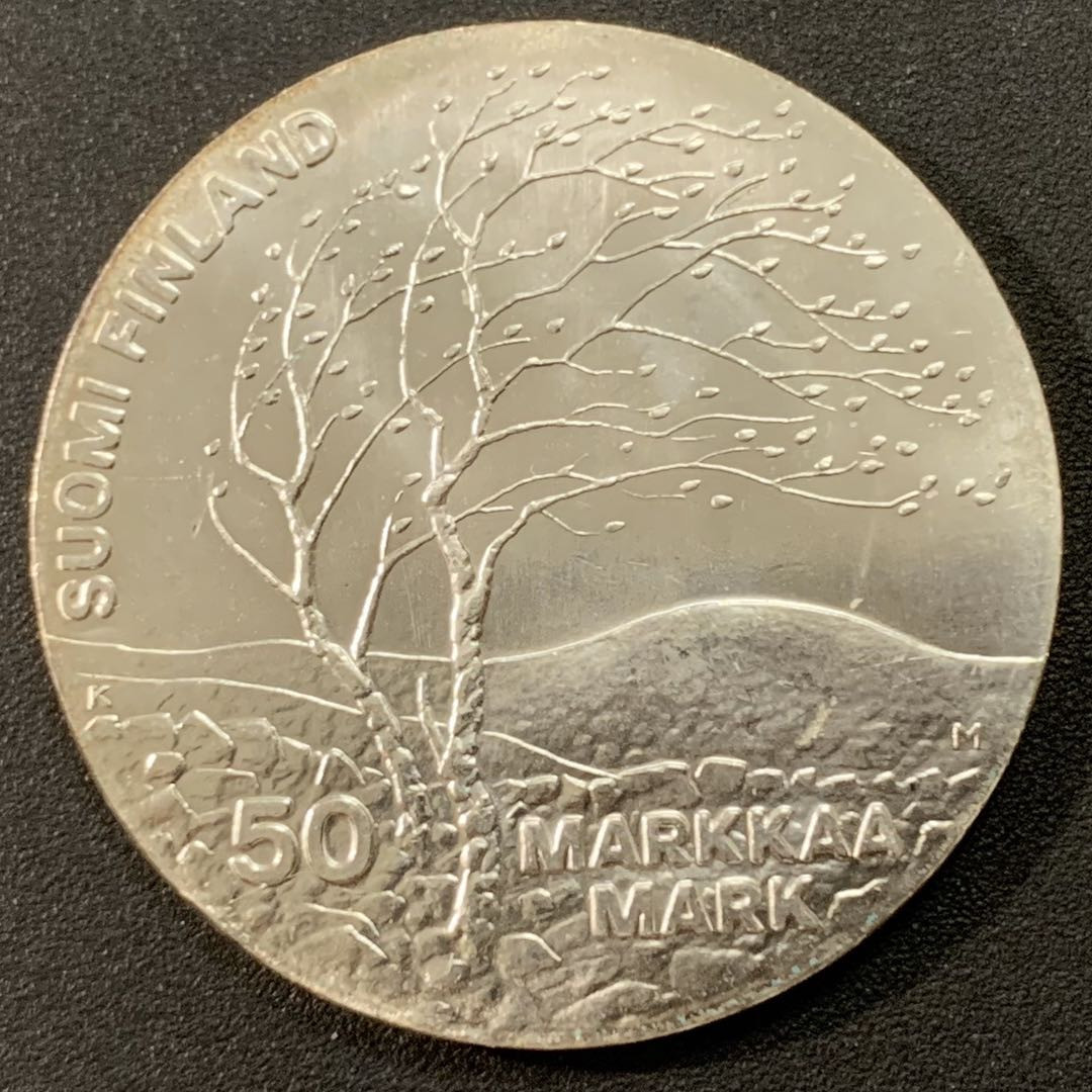 紫瑗钱币—微拍第22期 —外国现代银币场 芬兰 1983年 世界田径锦标赛 50马克 22克 0.5银