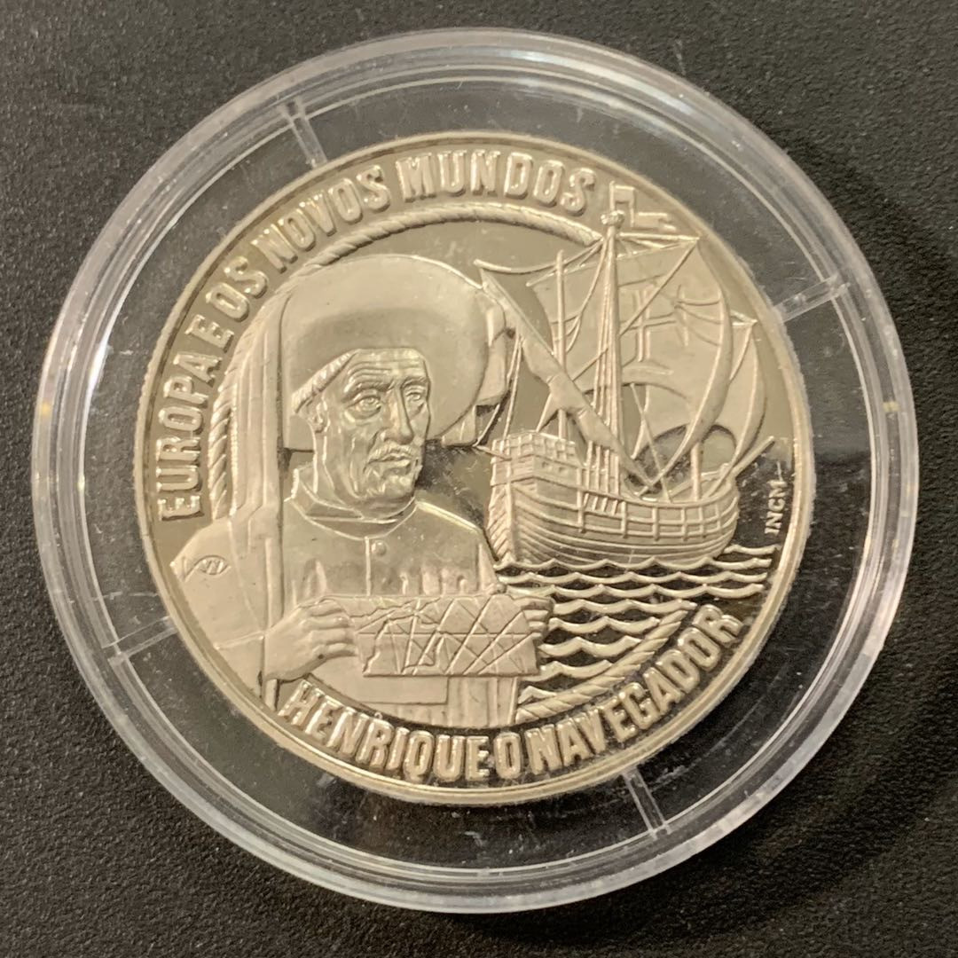 紫瑗钱币—微拍第22期 —外国现代银币场 葡萄牙 1991年 航海家系列 达伽马 2.5埃局  镍币 精制