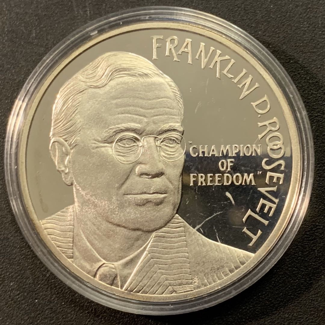 紫瑗钱币—微拍第22期 —外国现代银币场 荷兰 1994年 富兰克林 罗斯福 25埃局 25克 0.925银 精制
