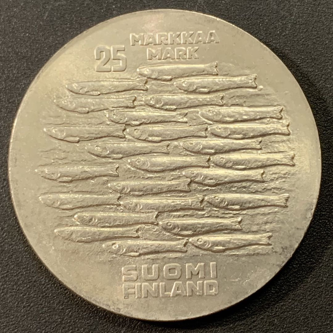 紫瑗钱币—微拍第22期 —外国现代银币场 芬兰 1979年  图尔库建城750周年 25马克 26.6克 0.5银 获奖币