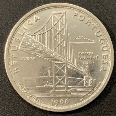 紫瑗钱币—微拍第22期 —外国现代银币场 - 葡萄牙 1966年  里斯本大桥 20埃斯库多 10克 0.65银