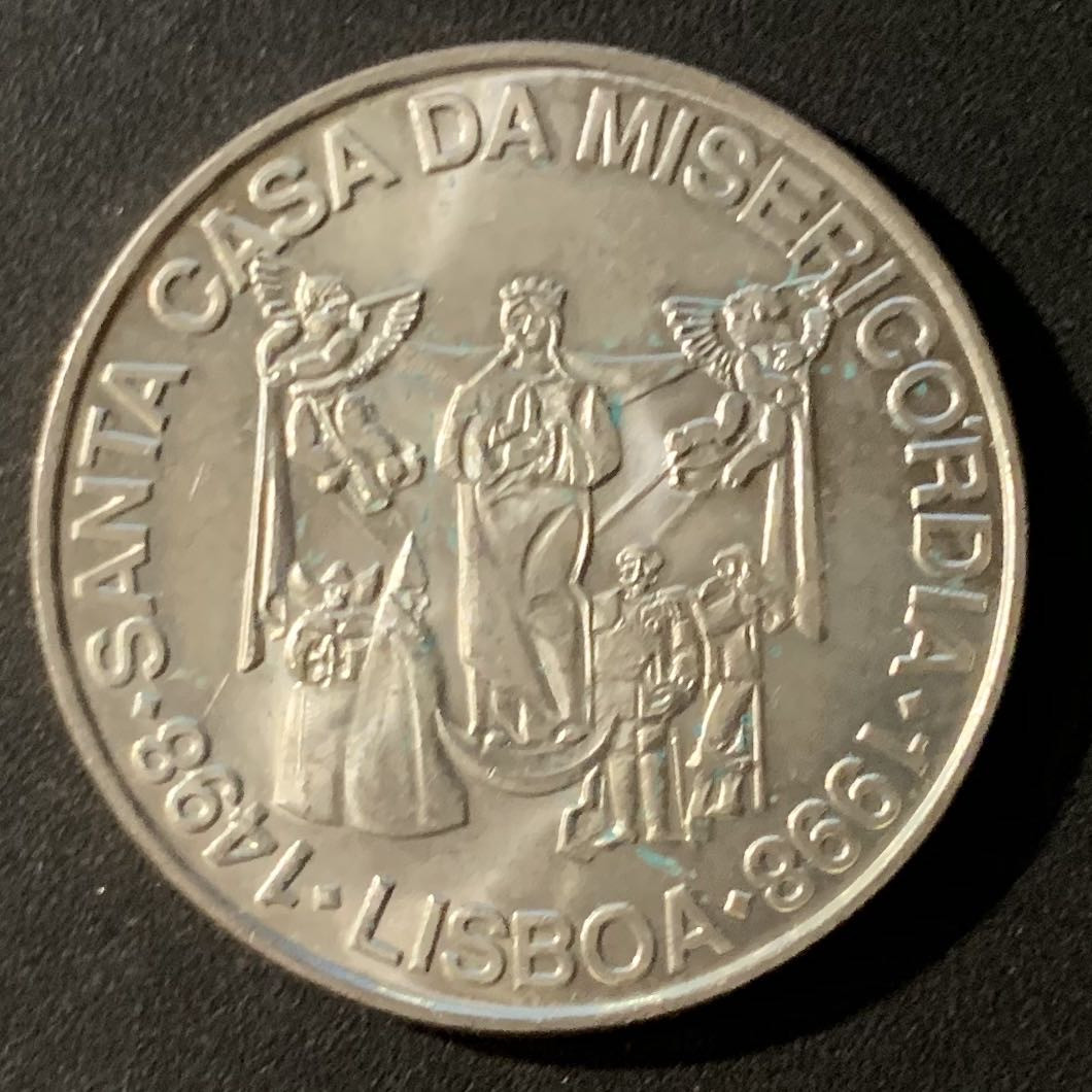 紫瑗钱币—微拍第24期  葡萄牙 1998年 里斯本仁慈堂 1000埃斯库多 28克 0.5银