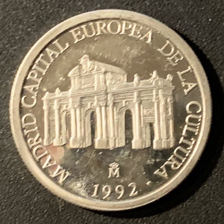 紫瑗钱币—微拍第24期  西班牙 1992年 欧洲文化中心 马德里 1埃局 6.22克 0.925银 精制