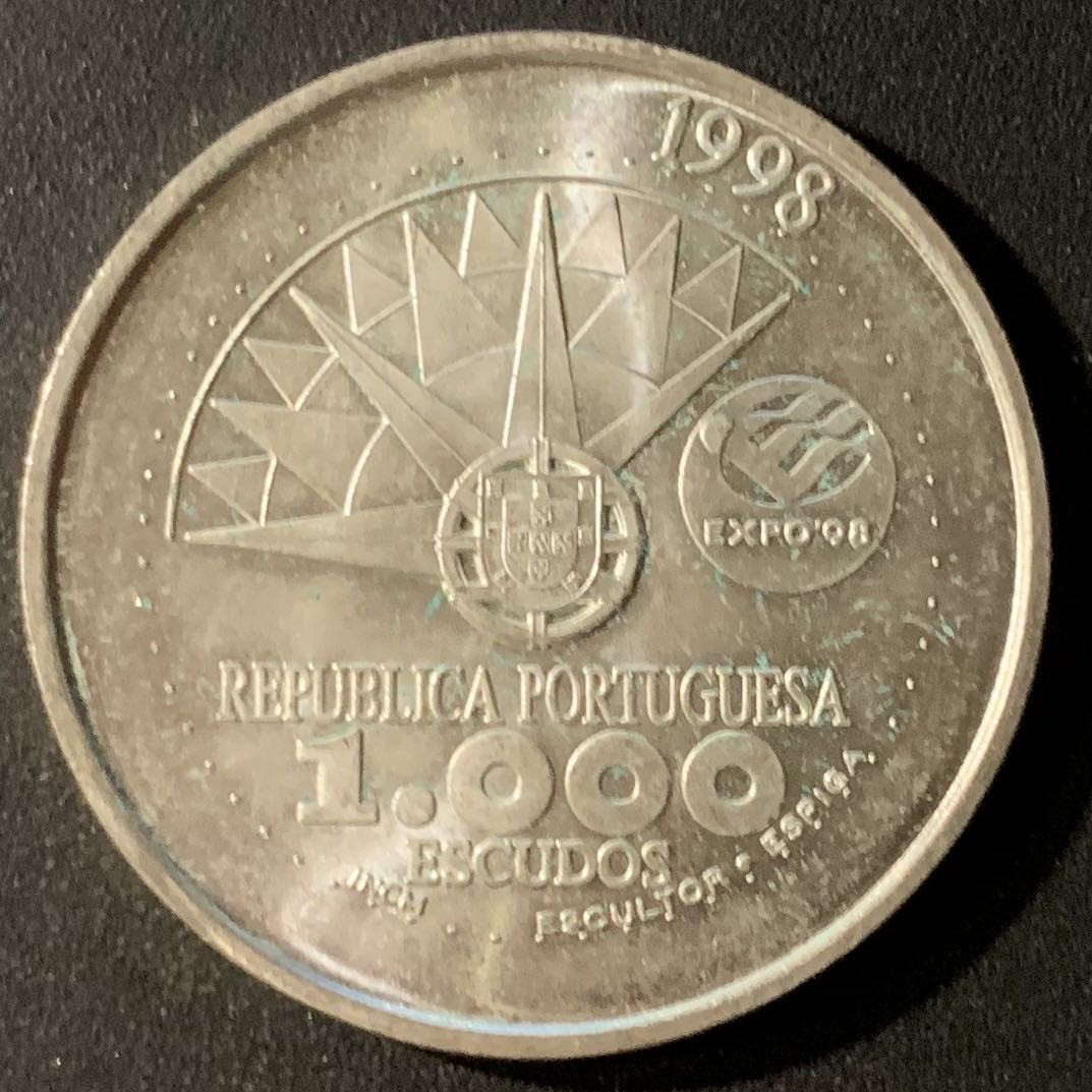 紫瑗钱币—微拍第24期  葡萄牙 1998年 世界海洋博览会 1000埃斯库多 27克 0.5银