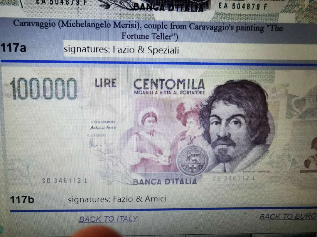 【鲸贝乐淘】千字文·第“臣伏戎羌”号拍卖 【意大利🇮🇹 】1994年100000里拉，b版，全新全品UNC 