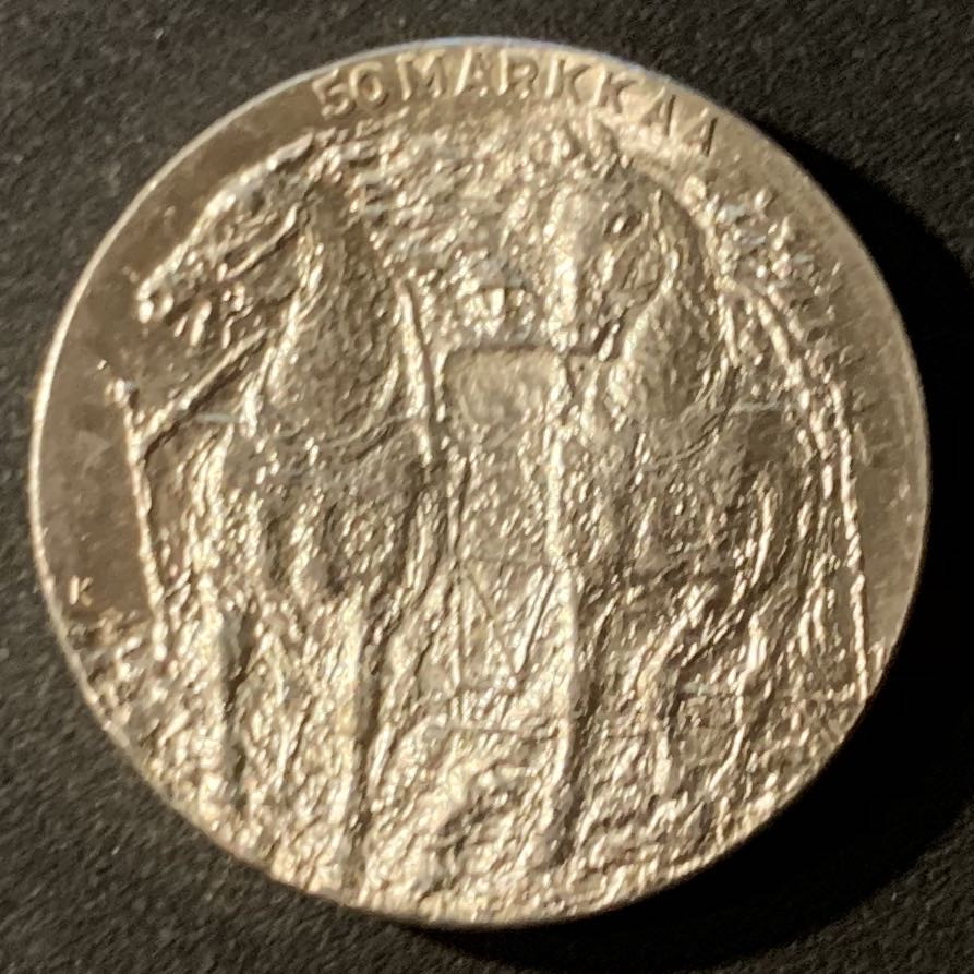 紫瑗钱币—微拍第24期  芬兰 1981年 吉科宁总统诞辰80周年 50马克 20克 0.5银