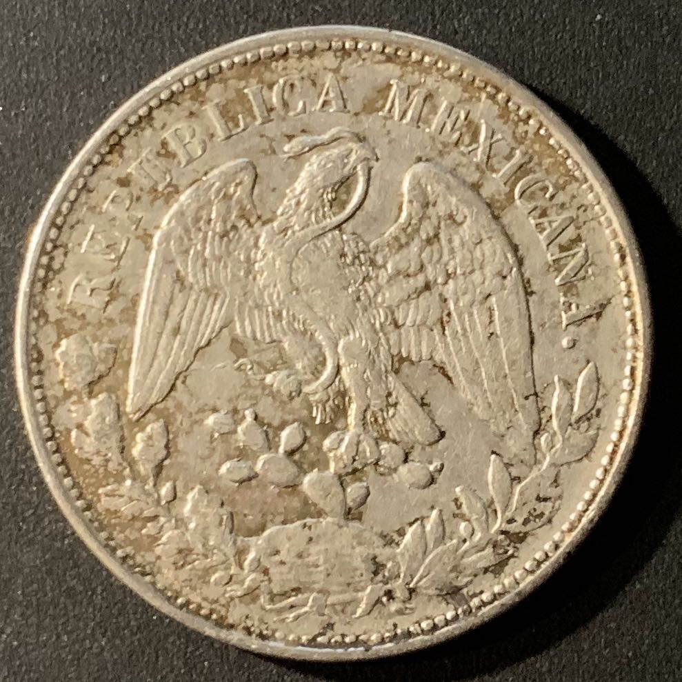 紫瑗钱币—微拍第24期  墨西哥 1901年 MO AM 1比索 直边鹰洋