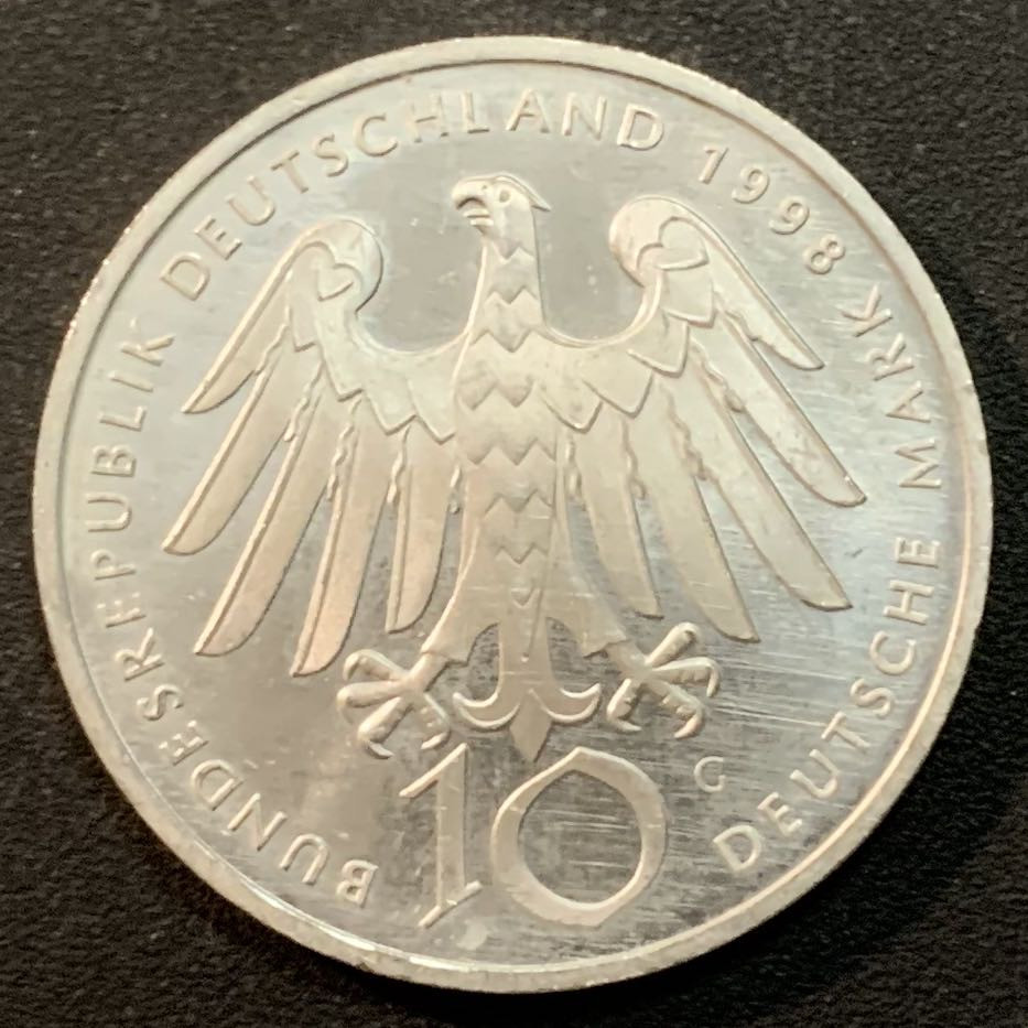 紫瑗钱币—微拍第25期  德国 1998年 G厂 希尔德加德900周年 10马克 15.5克 0.925银 