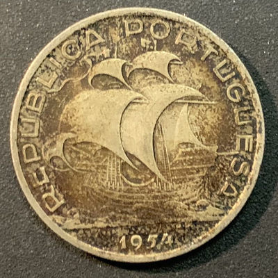 紫瑗钱币—微拍第25期  - 葡萄牙 1954年  10埃斯库多 12.4克 0.835银