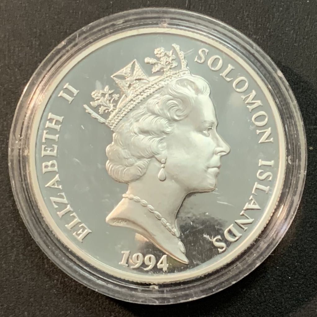 紫瑗钱币—微拍第25期  所罗门群岛 1994年 亚特兰特奥运会  接力跑  28.28克 0.925银 精制